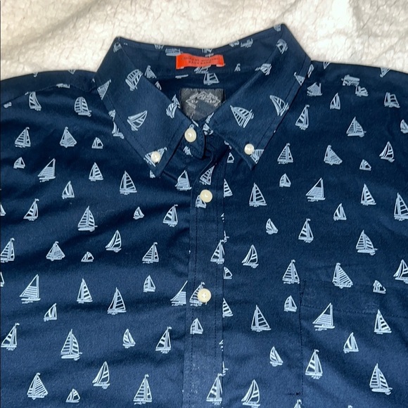 St. John's Bay Blue Casual Button Down Shirt Nautical Design - Picture 15 of 16